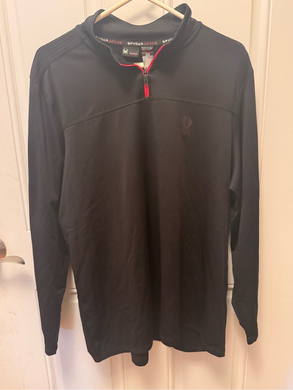 Spyder Black Quarter-Zip Pullover with Red Zipper Trim